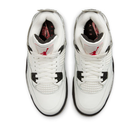 Air Jordan 4 Retro 'White Cement' (GS) - Summit White/Fire Red