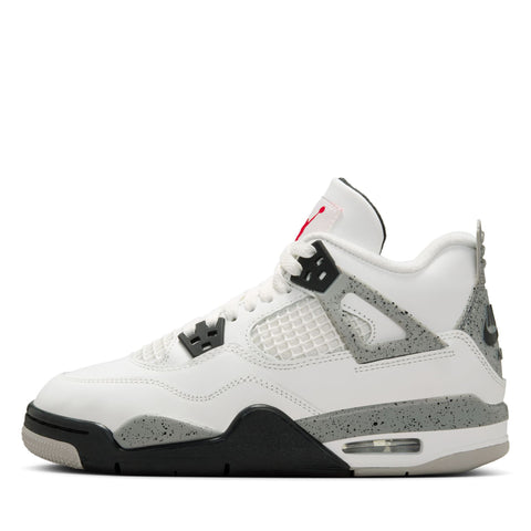 Air Jordan 4 Retro 'White Cement' (GS) - Summit White/Fire Red