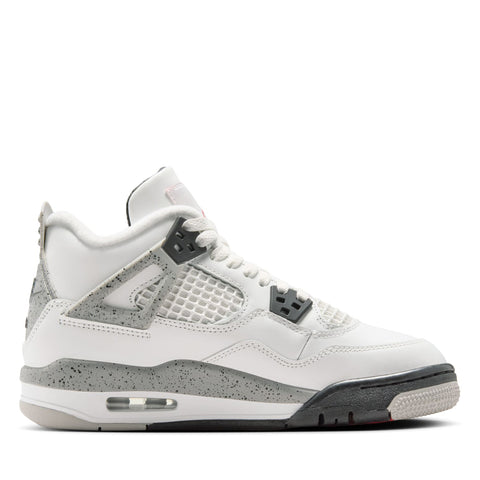 Air Jordan 4 Retro 'White Cement' (GS) - Summit White/Fire Red