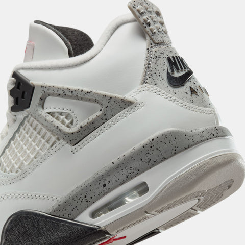 Air Jordan 4 Retro 'White Cement' (GS) - Summit White/Fire Red